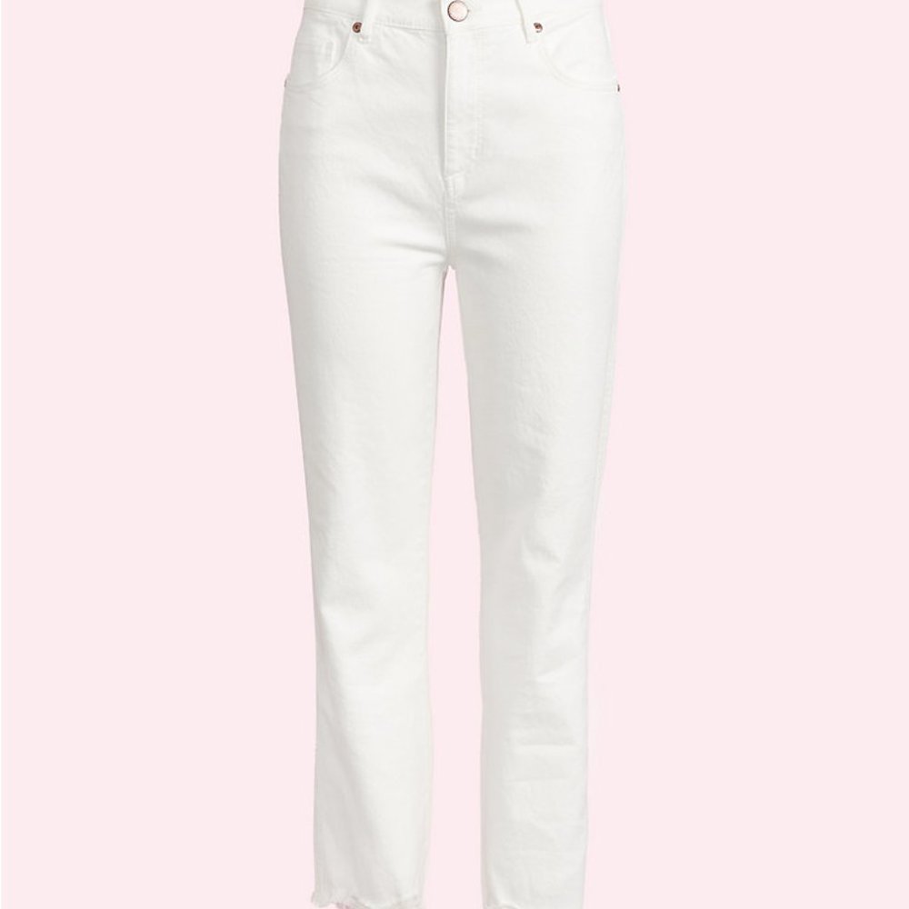NWT LOFT High Waist Straight Crop White 6P 28